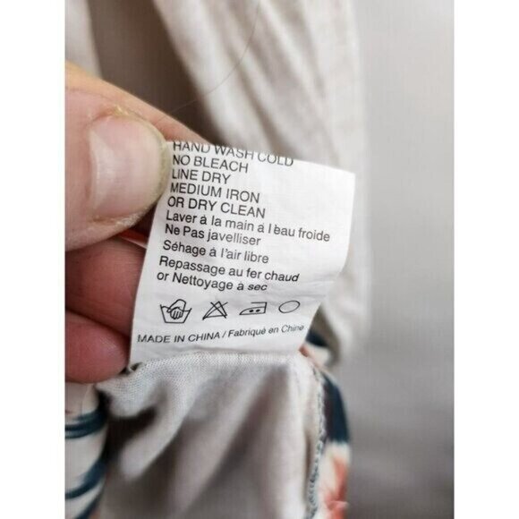 Anthropologie Tiny Womens Sima Ikat BOHO Top Medium Cream Red Aztec Mixed Media - Picture 8 of 9